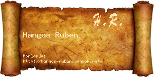 Hangos Ruben névjegykártya